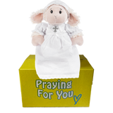 send a PRAYER True Christening Lamb stuffed animal plushie care package