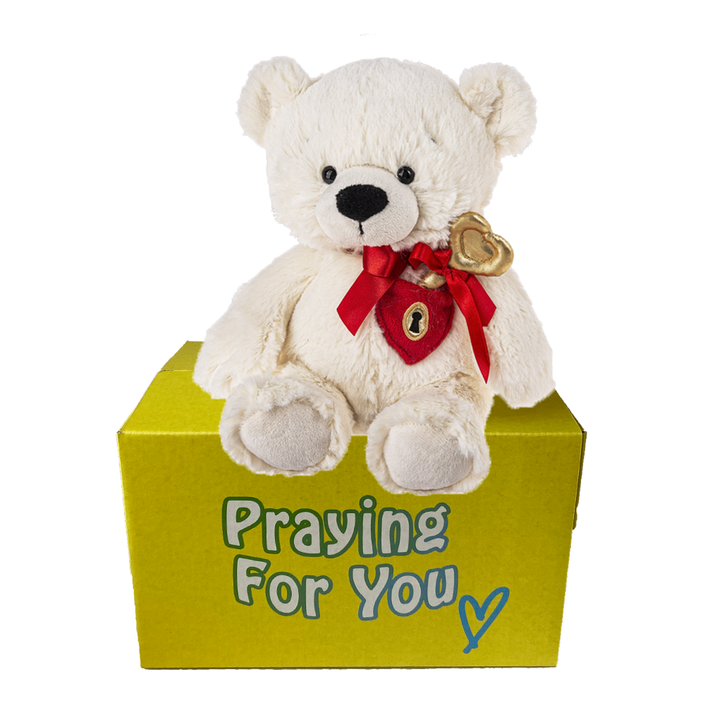 send a PRAYER - Zeddy Bear - send a PRAYER to a friend -key to my heart bear - sendaprayernow.com